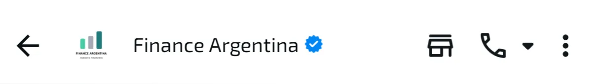 Finance Argentina, cuenta verificada por Meta en WhatsApp